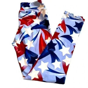 Lularoe one size light blue star leggings . NWOT. From Americana collection.